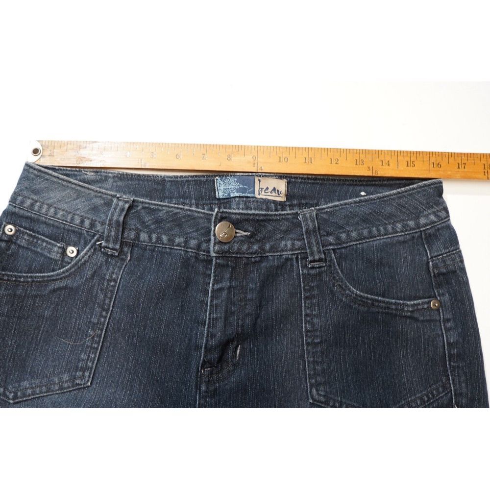 Beau Women's Black Denim Straight Cotton Stretch Button Casual Jeans‎ size 10